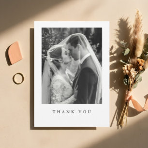 Remerciements Carte de remerciement de mariage photo élégante fo