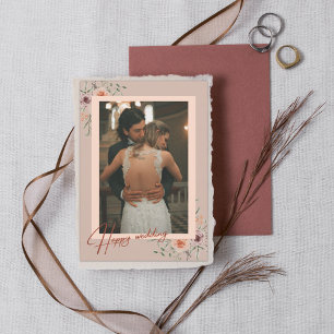 Remerciements Carte de remerciement de mariage photo florale de 