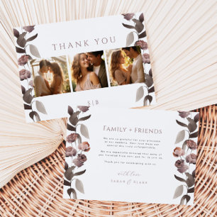 Remerciements Carte de remerciement de mariage photo florale vio