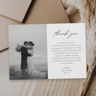 Remerciements Carte de remerciement de mariage photo horizontale
