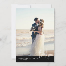 Remerciements Carte de remerciement de mariage photo minimaliste