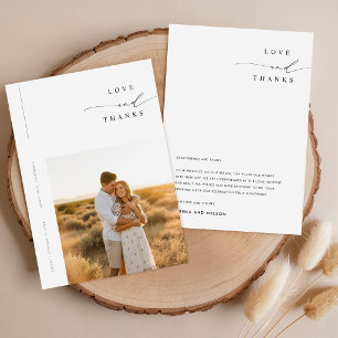Remerciements Carte de remerciement de mariage photo minimaliste
