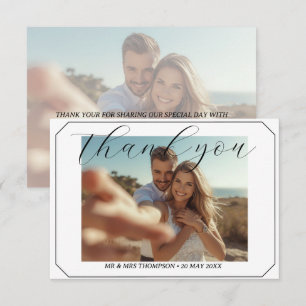 Remerciements Carte de remerciement de mariage photo simple Coup