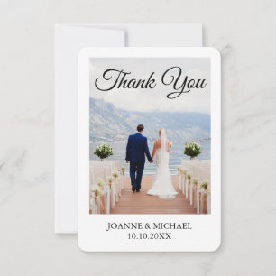 Remerciements Carte de remerciement de mariage photo simple mode