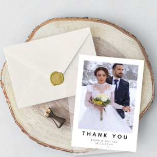 Remerciements Carte de remerciement de mariage photo simple mode