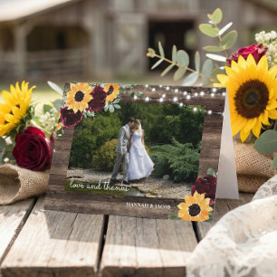 Remerciements Carte de remerciement de mariage photo tournesol e
