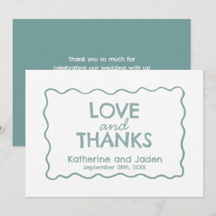 Remerciements Carte de remerciement de mariage plate à doodle fa