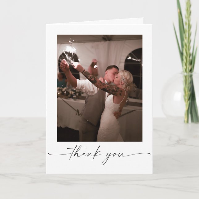 Remerciements Carte de remerciement de mariage pliée à l'écritur (Devant)