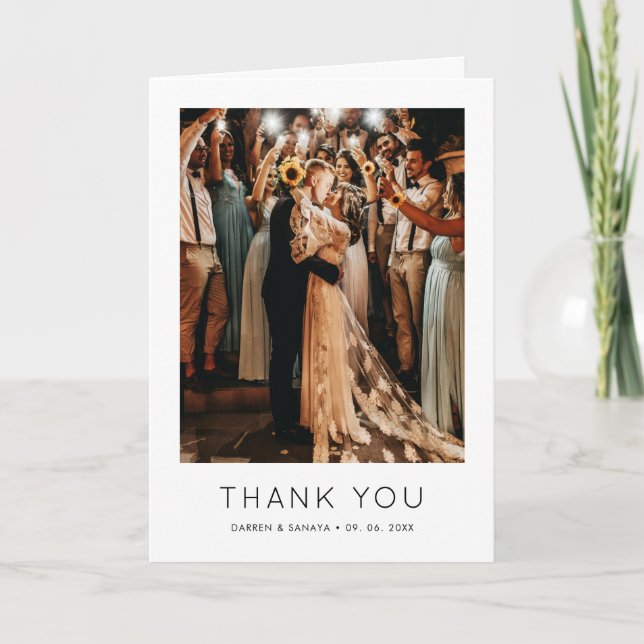 Remerciements Carte de remerciement de mariage pliée avec code Q (Devant)