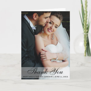 Remerciements Carte de remerciement de mariage pliée avec photo 
