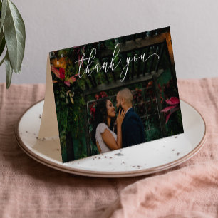 Remerciements Carte de remerciement de mariage pliée - Écriture 