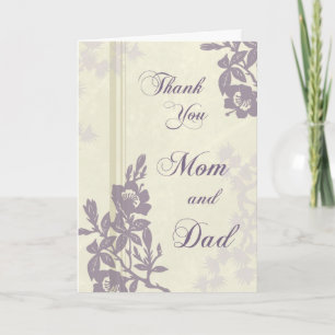 Remerciements Carte de remerciement de mariage pour les parents
