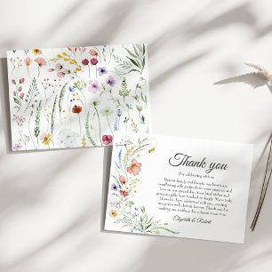 Remerciements Carte de Remerciement de Mariage Prairie de Fleurs