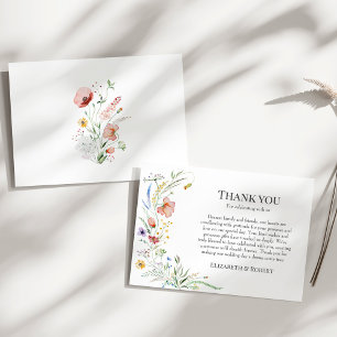 Remerciements Carte de Remerciement de Mariage Prairie de Fleurs