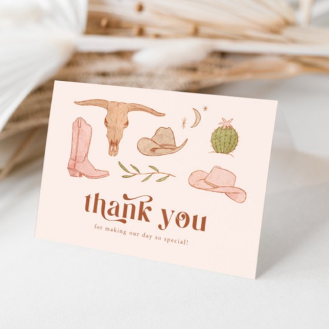 Remerciements Carte de remerciement de mariage rose occidentale (Créateur téléchargé)