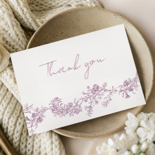 Remerciements Carte de remerciement de mariage rose poussiéreuse