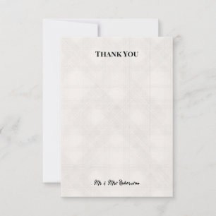 Remerciements Carte de remerciement de mariage Rose Tartan Gris