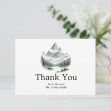 Carte de remerciement de mariage Rustique Forêt et