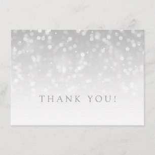 Remerciements Carte de remerciement de mariage Silver Bokeh Spar