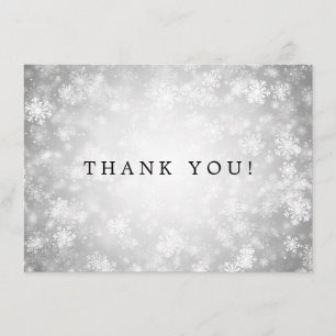 Remerciements Carte de remerciement de mariage Silver Winter Won