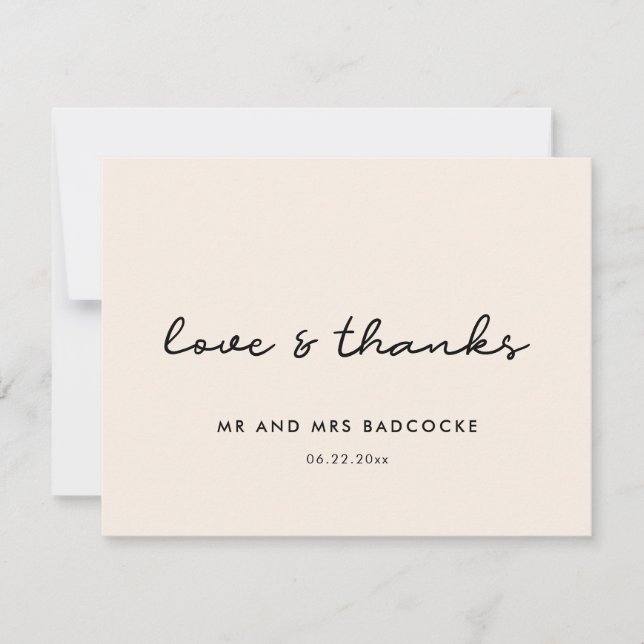 Remerciements Carte de remerciement de mariage simple (Devant)