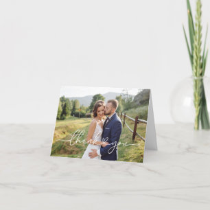 Remerciements Carte de remerciement de mariage simple avec photo