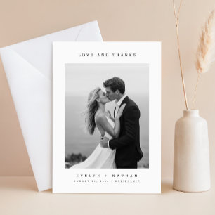 Remerciements Carte de remerciement de mariage simple avec photo