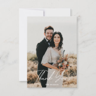 Remerciements Carte de remerciement de mariage simple photo avec