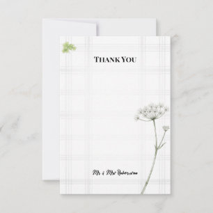 Remerciements Carte de remerciement de mariage Tartan à persil d