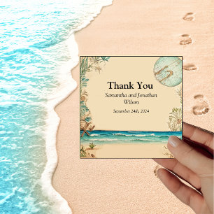 Remerciements Carte de remerciement de mariage thème plage de rê