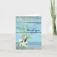 Carte de remerciement de mariage tropical Blue Woo