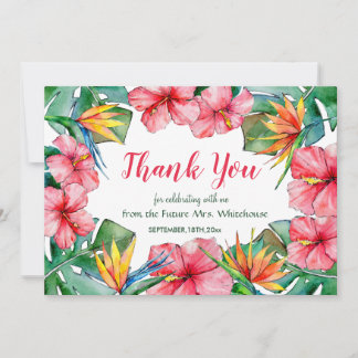 Remerciements Carte de remerciement de mariage tropical Hawaïen
