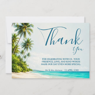 Remerciements Carte de remerciement de mariage tropical sur la p