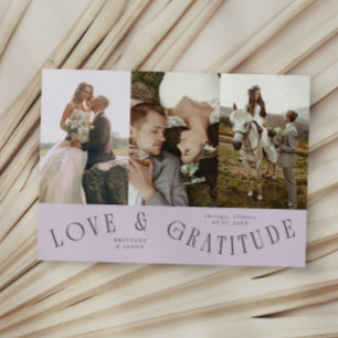 Remerciements Carte de remerciement de mariage violet multi phot