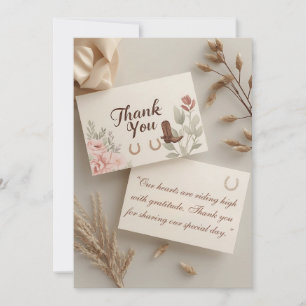 Remerciements Carte de remerciement de mariage western Saddle &