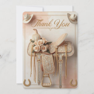 Remerciements Carte de remerciement de mariage western Saddle &
