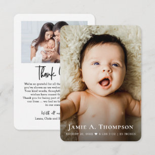 Remerciements Carte de remerciement de naissance de bébé minimal