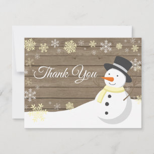 Remerciements Carte de remerciement de Noël d'hiver Bonhomme de 