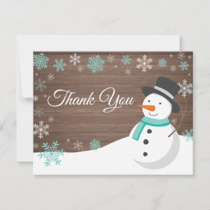 Remerciements Carte de remerciement de Noël d'hiver Bonhomme de