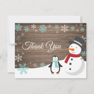 Remerciements Carte de remerciement de Noël d'hiver flocon de ne