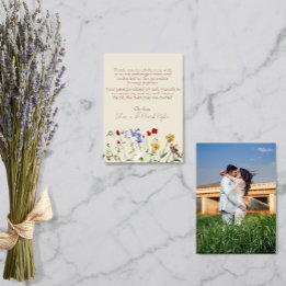 Remerciements Carte de remerciement de photo de mariage de jardi