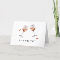Carte de remerciement de shower de mariage Verres 