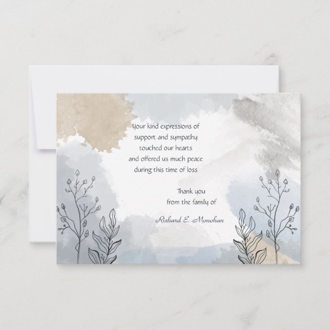 Remerciements Carte de remerciement de sympathie Autumn Mist (Devant)