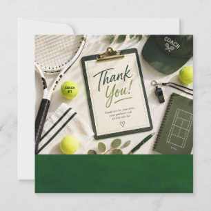 Remerciements Carte de remerciement de tennis balle et raquette 
