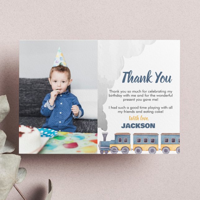 Remerciements Carte de remerciement de train Tchou Tchou Train (Créateur téléchargé)