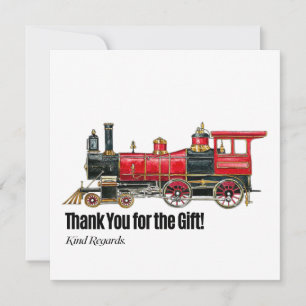 Remerciements Carte de remerciement de train vintage esthétique
