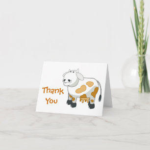 Remerciements Carte de remerciement de vache laitière de dessin