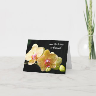 Remerciements Carte de remerciement demoiselle d'honneur Orchidé