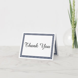 Remerciements Carte de remerciement Double Garniture Navy