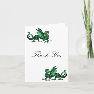 Remerciements Carte de remerciement Dragon Vert